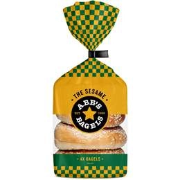 Abe's Bagels Sesame Seed Bagels 360g X 4 Pack