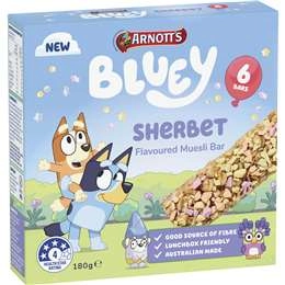 Arnott's Bluey Sherbet Flavoured Muesli Bars 6 Pack