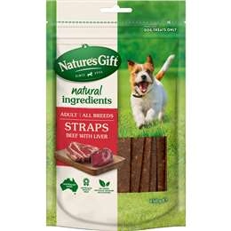 Nature's Gift Beef Straps Dog Treats 150g