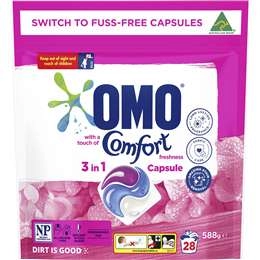 Omo 3 In 1 Laundry Capsules Comfort 28 Pack