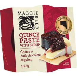 Maggie Beer Quince Paste With Syrup Chery & Dark Chocolate Topping 100g