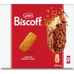 Lotus Biscoff Milk Chocolate Ice Cream Sticks 3 Pack