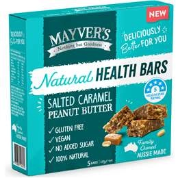 Mayver's Natural Health Bars Salted Caramel Peanut Butter 5 Pack