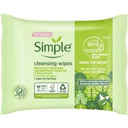 Simple Biodegradable Facial Wipes 25 Pack