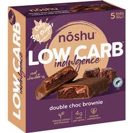 Noshu Low Carb Double Choc Brownie Indulgence Bars 5 Pack