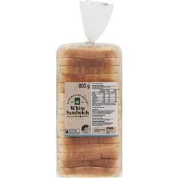 Woolworths White Sandwich Sliced Bread Loaf 800g