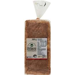 Woolworths Multigrain Sandwich Sliced Bread Loaf 800g