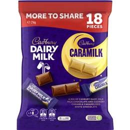 Cadbury Caramilk & Dairy Milk Chocolate Sharepack 18 Pack