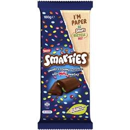 Smarties Milk Chocolate Block 180g