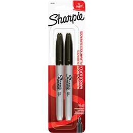 Sharpie Permanent Marker Pens Fine Point, Black 2 Pack