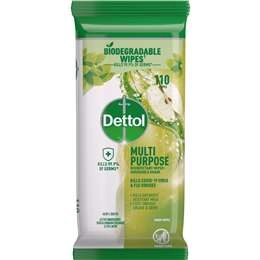 Dettol Multipurpose Disinfectant Cleaning Wipes Apple 110 Pack