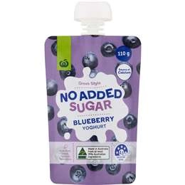 Woolworths No Added Sugar Greek Style Blueberry Yoghurt 110g