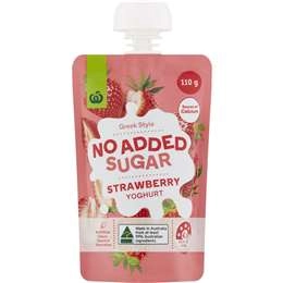 Woolworths No Added Sugar Greek Style Strawberry Yoghurt 110g