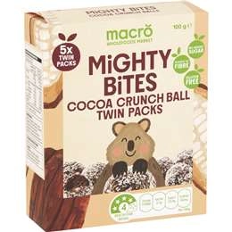 Macro Wholefoods Market Mighty Bites Cocoa Crunch Ball Twin Packs 100g