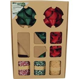 Christmas 17 Piece Wrapping Kit Traditional Each