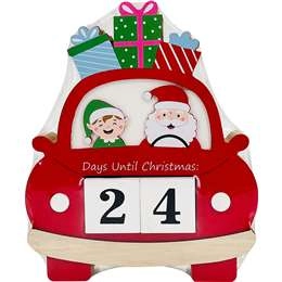 Christmas Santa Car Countdown Block  Each