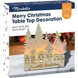 Mirabella Light Up Table Top Decoration Merry Christmas Each