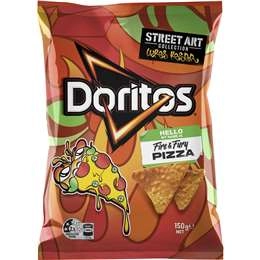 Doritos Street Art Fire & Fury Pizza Corn Chips Share Pack 150g