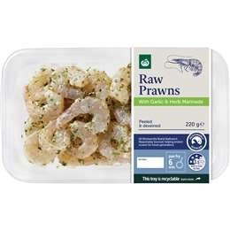 Woolworths Raw Prawns With Garlic & Herb Marinade 220g