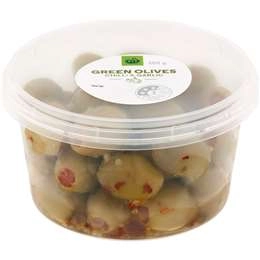 Woolworths Green Olives With Chilli & Garlic 300g