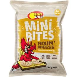 Sunrice Mini Bites Cheese Multipack Kids Lunchbox Snacks 6 Pack