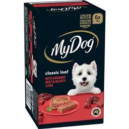 My Dog Beef And Liver Loaf Classics Wet Dog Food Trays 100g X6 Pack