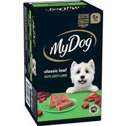 My Dog Adult Wet Dog Food Classic Loaf With Juicy Lamb Trays 100g X 6 Pack