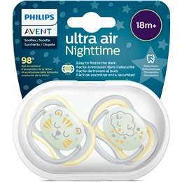 Philips Avent Ultra Air Nighttime Soother 18m+ 2 Pack