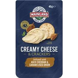 Mainland Creamy Cheese & Crackers Aged Cheddar & Caramelised Onion 40g