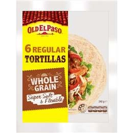 Old El Paso Wholegrain Tortilla Fajita Wraps 6 Pack