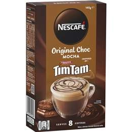 Nescafe Original Choc Mocha Tim Tam Coffee Sachets 8 Pack