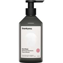 Thankyou. Hand Wash Botanical Geranium Rose & Wood Pump 500ml