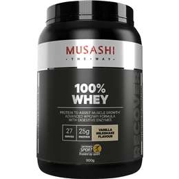 Musashi 100% Whey Protein Vanilla Milkshake Flavour 900g