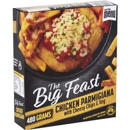 On The Menu Chicken Parmigiana With Cheesy Chips & Veg 480g