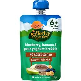 Rafferty's Garden Blueberry, Banana & Pear Pouch Yoghurt Brekkie Baby Food 120g