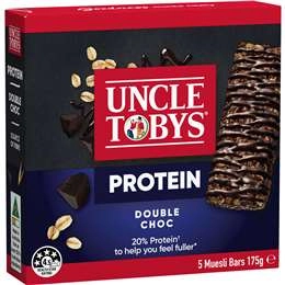 Uncle Tobys Protein Muesli Bars Double Choc 5 Pack