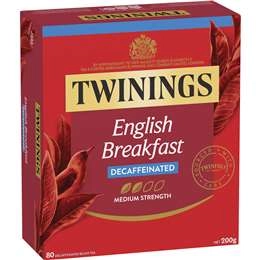 Twinings English Breakfast Tea Bags Decaffeinated 80 Pack