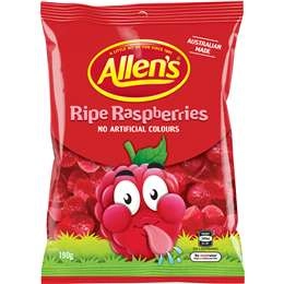 Allen's Ripe Raspberries Lollies Bag  190g