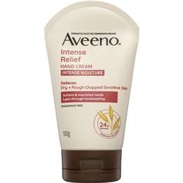 Aveeno Intense Relief Fragrance Free Hand Cream Dry Sensitive Skin 100g