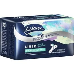 Libra Panty Liners Double 2 In 1  25 Pack