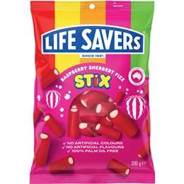 Lifesavers Raspberry Sherbert Fizz Stix 200g