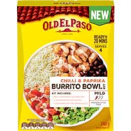 Old El Paso Chilli & Paprika Burrito Bowl Kit Mild 240g