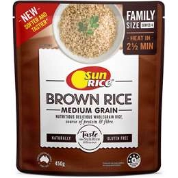 Sunrice Microwave Brown Rice Pouch  450g