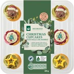 Woolworths Wally The Wombat Christmas Cupcakes 9 Pack