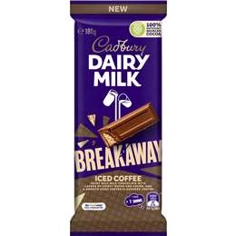 Cadbury Breakaway Iced Coffee Chocolate Block 180g