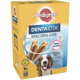 Pedigree Dentastix Medium Dental Dog Treats Daily Oral Care Chews 28 Pack