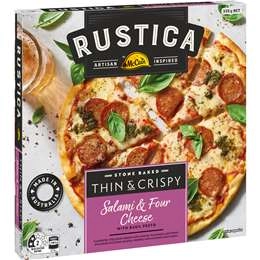 Mccain Rustica Thin & Crispy Salami & Four Cheese Pizza 335g