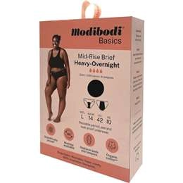 Modibodi Mid Rise Period Underwear Heavy - Overnight Size 14 Each