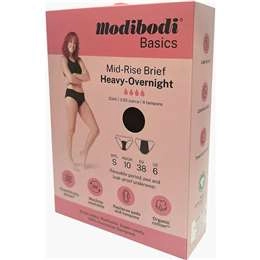 Modibodi Mid Rise Period Underwear Heavy - Overnight Size 10 Each