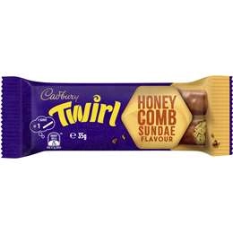 Cadbury Twirl Honeycomb Sundae Flavour Chocolate Bar 35g